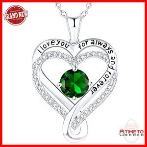 Sterling Silver Infinity Heart Pendant Necklace Elegant Anniversary Gift for Her